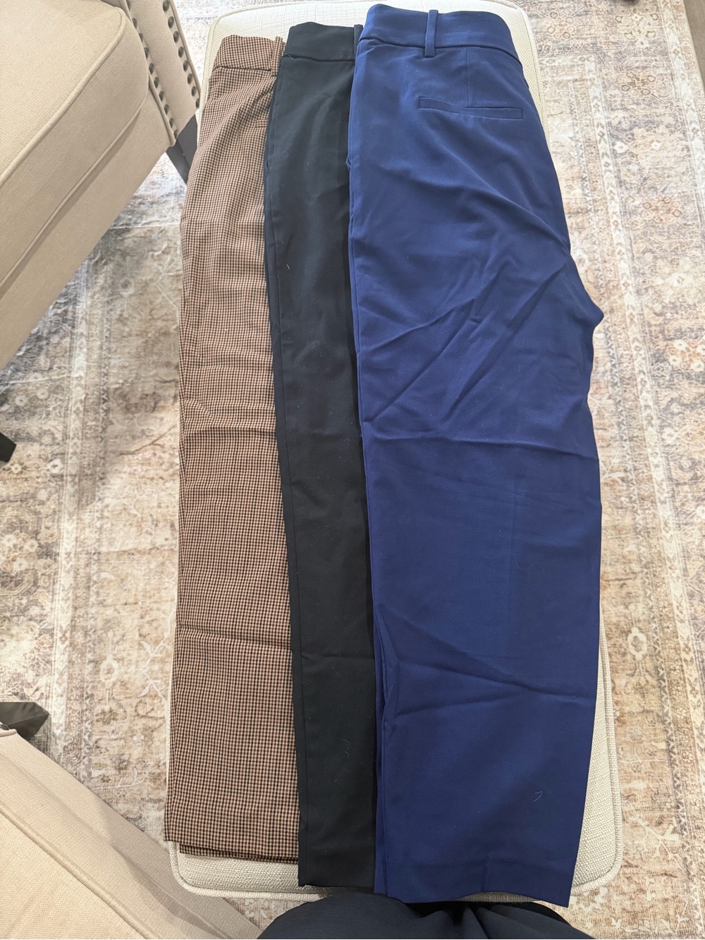Women’s tapered ankle work pant bundle of 3- Navy, Black, Brown